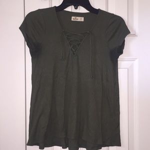 ❤️(3/$10)❤️Hollister army green shirt s